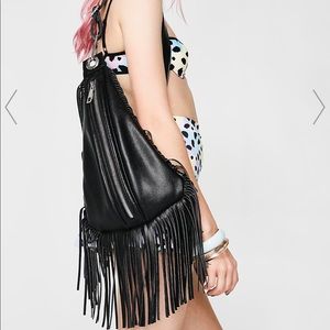 Dollskill Club Exx Faux Leather Fringe Backpack